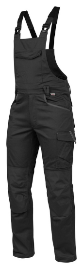 Slika HLAČE DELOVNE Z NARAMNICAMI-STRETCH X-ČRNE-52
