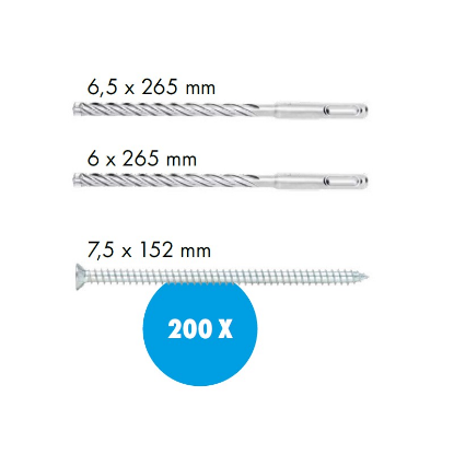 Slika Set 2 svedrov Quadro Plus (6 in 6,5 mm) ter 200 vijakov III AMO