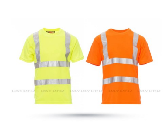 Slika KRATKA DELOVNA MAJICA AVENUE-HI/VIS-FLUO RUMENA-M