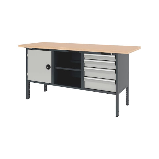 Slika PULT DELOVNI-SYSTEM-4PRED-1VRAT-2000-RAL7035