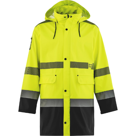 Slika DEŽNA JAKNA-HI VIS-SRED.DOLŽ.-RAZRED 3-RUMENA-L